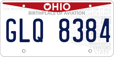 OH license plate GLQ8384