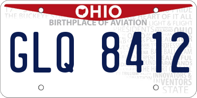 OH license plate GLQ8412