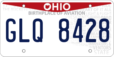 OH license plate GLQ8428