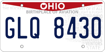 OH license plate GLQ8430