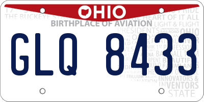 OH license plate GLQ8433