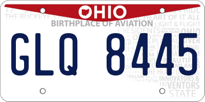 OH license plate GLQ8445