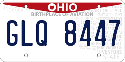 OH license plate GLQ8447