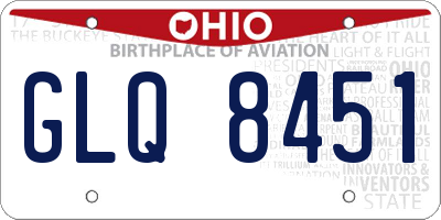 OH license plate GLQ8451