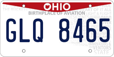 OH license plate GLQ8465
