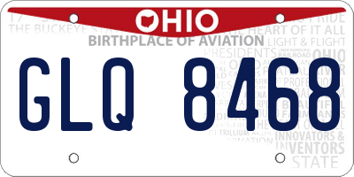 OH license plate GLQ8468