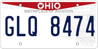 OH license plate GLQ8474