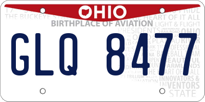 OH license plate GLQ8477