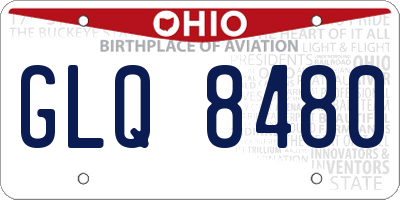 OH license plate GLQ8480