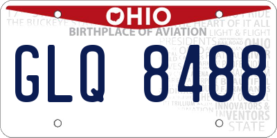 OH license plate GLQ8488