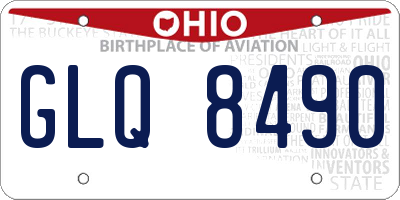 OH license plate GLQ8490