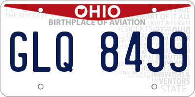 OH license plate GLQ8499