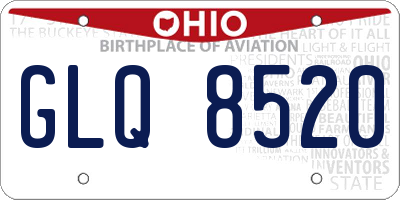 OH license plate GLQ8520