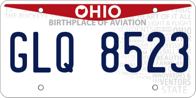 OH license plate GLQ8523
