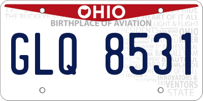OH license plate GLQ8531