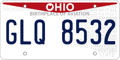 OH license plate GLQ8532