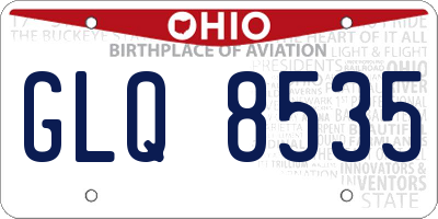 OH license plate GLQ8535