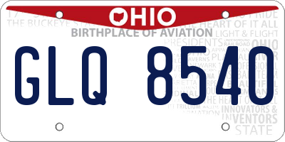 OH license plate GLQ8540