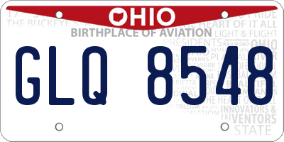 OH license plate GLQ8548