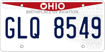 OH license plate GLQ8549