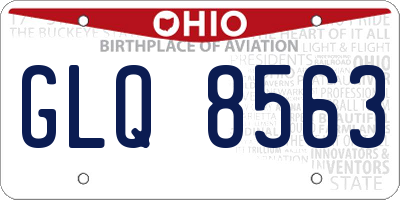 OH license plate GLQ8563