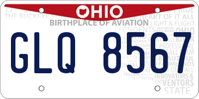 OH license plate GLQ8567