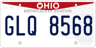 OH license plate GLQ8568