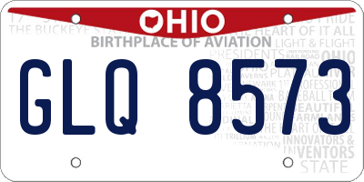 OH license plate GLQ8573