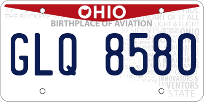 OH license plate GLQ8580