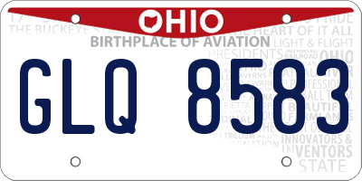 OH license plate GLQ8583