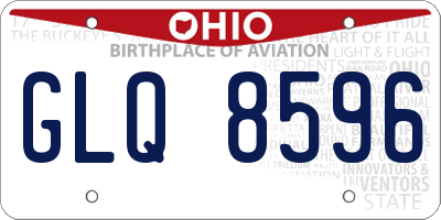 OH license plate GLQ8596
