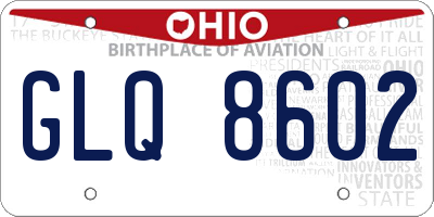 OH license plate GLQ8602