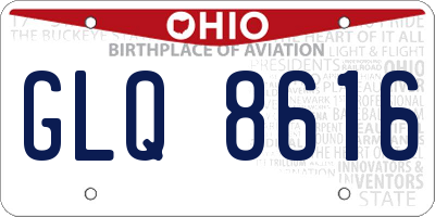 OH license plate GLQ8616