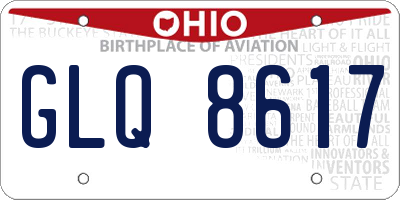 OH license plate GLQ8617
