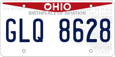 OH license plate GLQ8628
