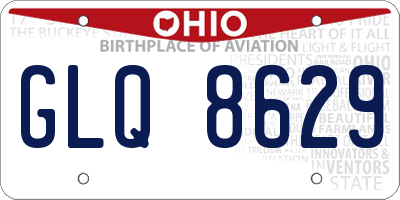 OH license plate GLQ8629