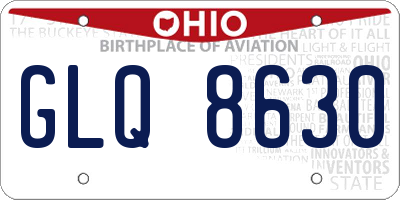 OH license plate GLQ8630