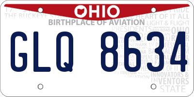 OH license plate GLQ8634