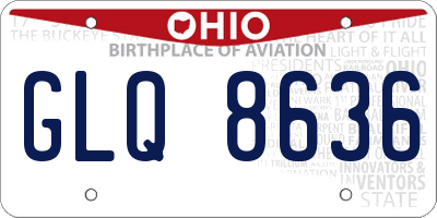 OH license plate GLQ8636