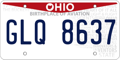OH license plate GLQ8637