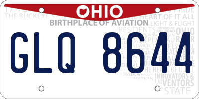 OH license plate GLQ8644