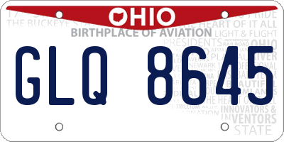 OH license plate GLQ8645