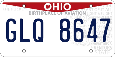 OH license plate GLQ8647
