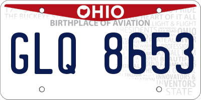 OH license plate GLQ8653