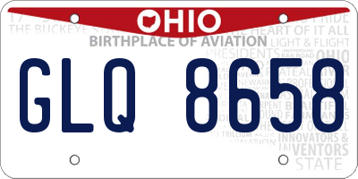 OH license plate GLQ8658