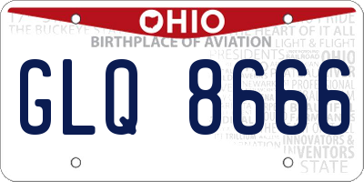 OH license plate GLQ8666