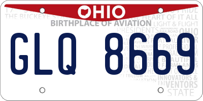 OH license plate GLQ8669