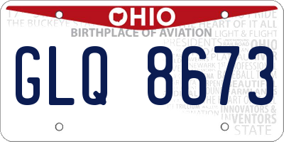 OH license plate GLQ8673
