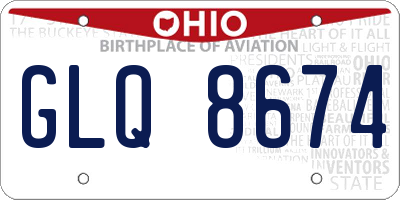 OH license plate GLQ8674