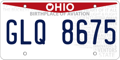 OH license plate GLQ8675